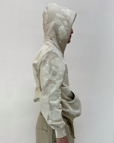 Painted Zip-Up Hoodie Beige-EGNARTS-APOC STORE