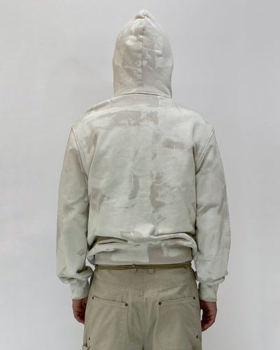 Painted Zip-Up Hoodie Beige-EGNARTS-APOC STORE