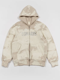 Painted Zip-Up Hoodie Beige-EGNARTS-APOC STORE