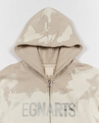 Painted Zip-Up Hoodie Beige-EGNARTS-APOC STORE