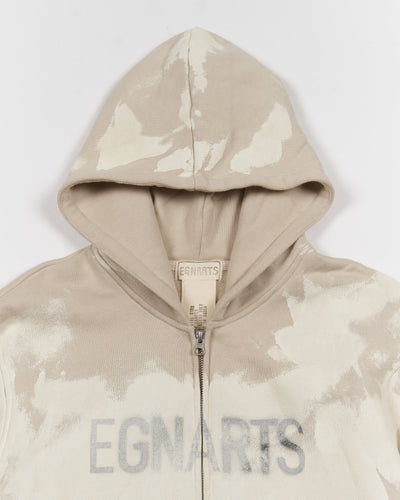 Painted Zip-Up Hoodie Beige-EGNARTS-APOC STORE