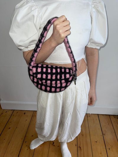 PLAID BAG #4 - Baby Pink / Black-Carboot-APOC STORE