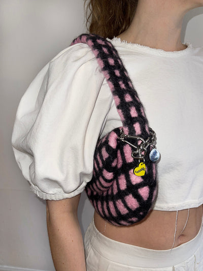 PLAID BAG #4 - Baby Pink / Black-Carboot-APOC STORE