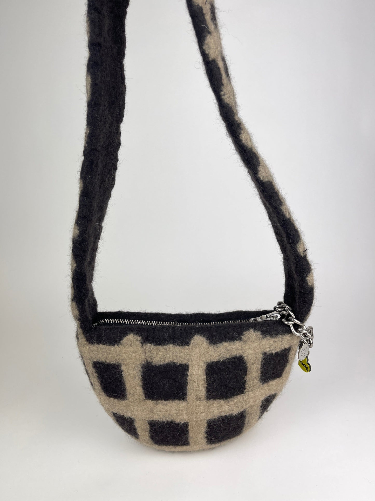PLAID BAG CROSSBODY #7 - Charcoal / Beige-Carboot-APOC STORE
