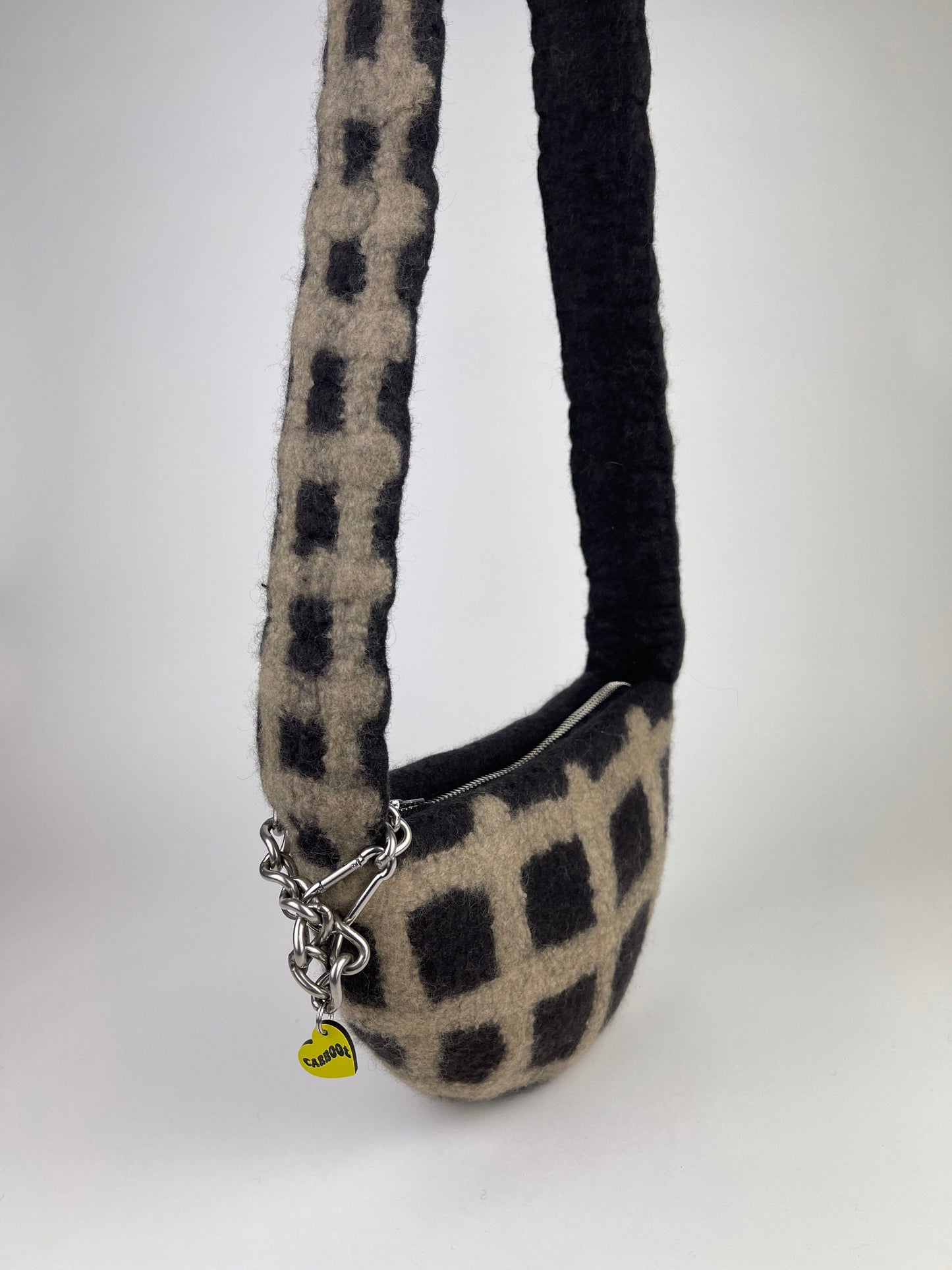 PLAID BAG CROSSBODY #7 - Charcoal / Beige-Carboot-APOC STORE