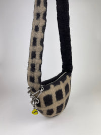 PLAID BAG CROSSBODY #7 - Charcoal / Beige-Carboot-APOC STORE