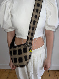 PLAID BAG CROSSBODY #7 - Charcoal / Beige-Carboot-APOC STORE