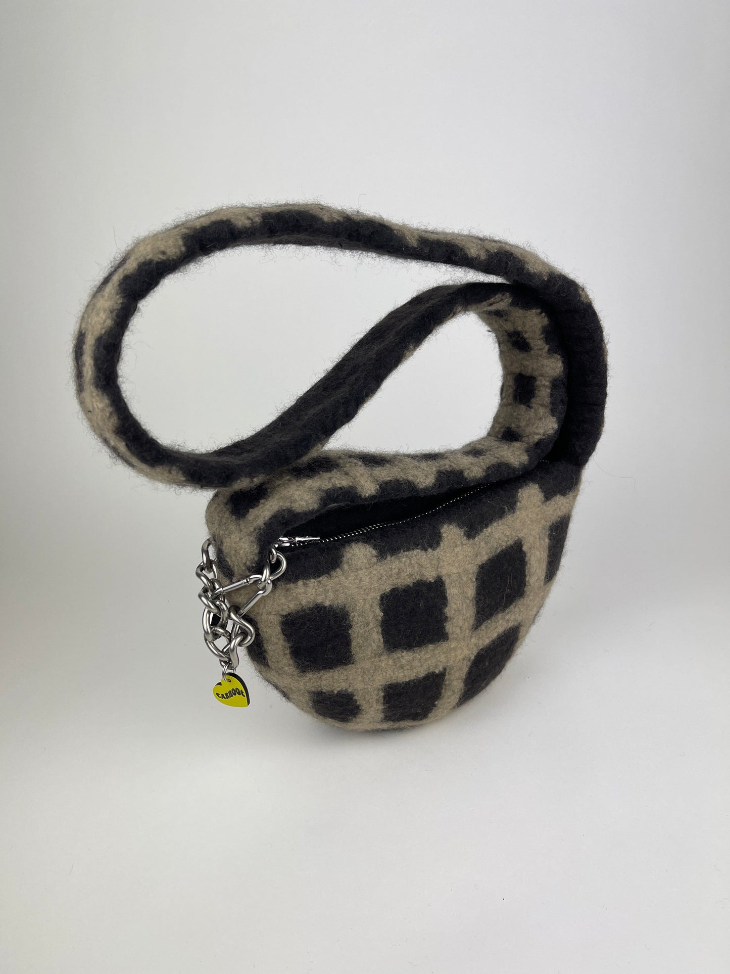 PLAID BAG CROSSBODY #7 - Charcoal / Beige-Carboot-APOC STORE