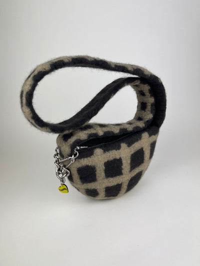 PLAID BAG CROSSBODY #7 - Charcoal / Beige-Carboot-APOC STORE