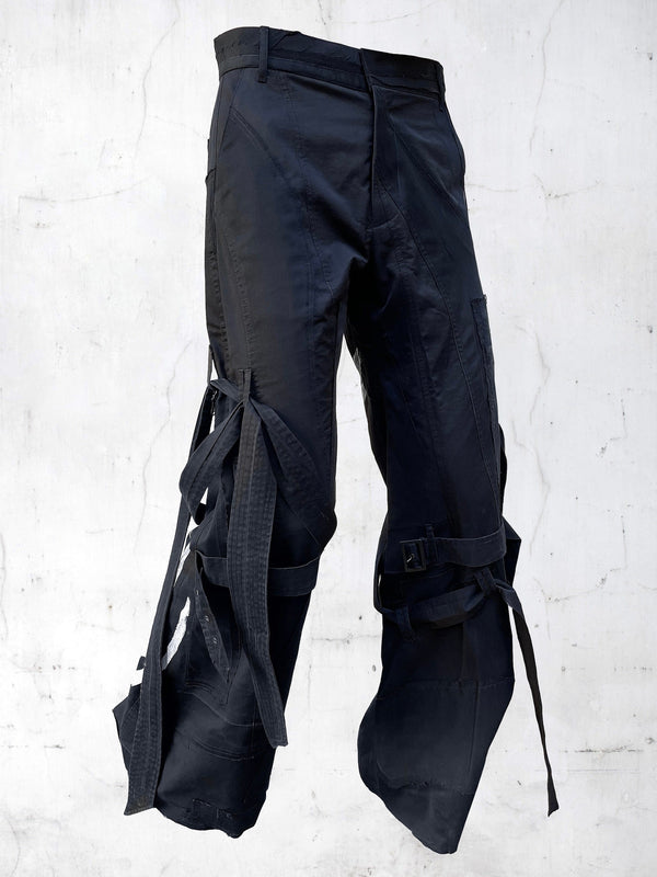 PRINTED SUBMARINE PATCHWORK PANTS BLACK-UNDER THE SIGN-APOC STORE