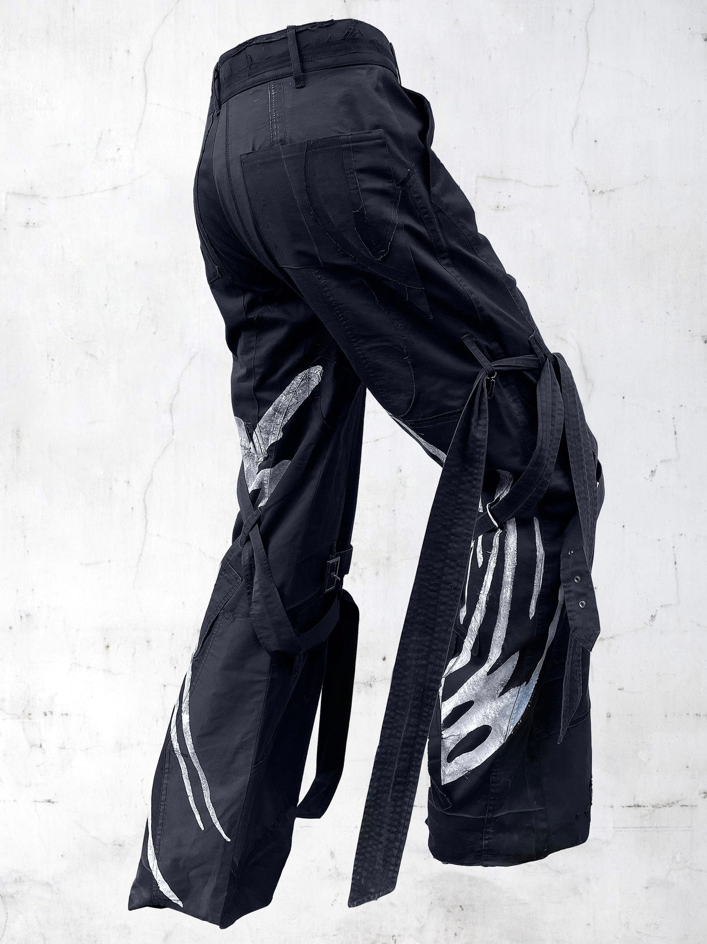 PRINTED SUBMARINE PATCHWORK PANTS BLACK-UNDER THE SIGN-APOC STORE