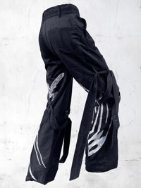 PRINTED SUBMARINE PATCHWORK PANTS BLACK-UNDER THE SIGN-APOC STORE