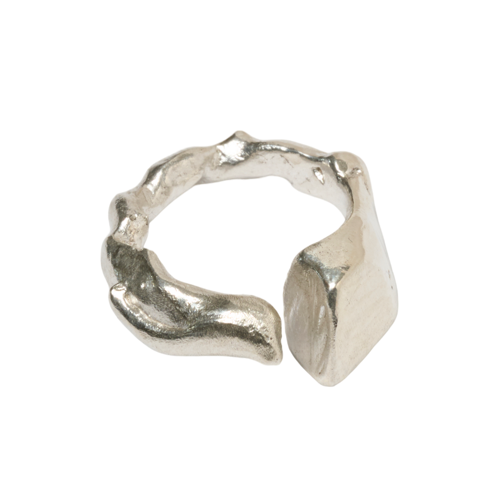 925 Sterling Silver Hammered Adjustable Ring - Olivia Sophia
