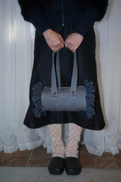 QUILTED COLUMN BAG BLUE-Fior di Latte-APOC STORE