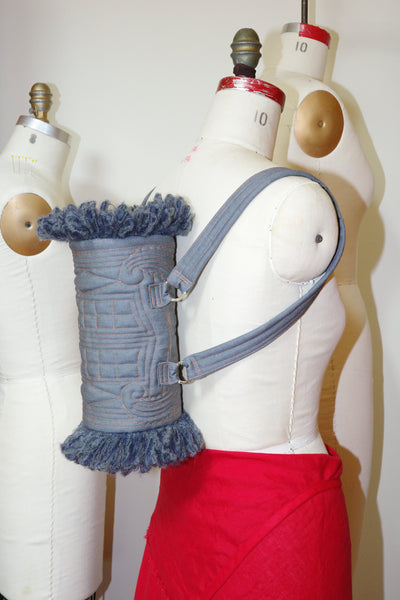 QUILTED COLUMN BAG BLUE-Fior di Latte-APOC STORE