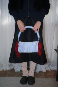 QUILTED COLUMN BAG BLUE / RED-Fior di Latte-APOC STORE