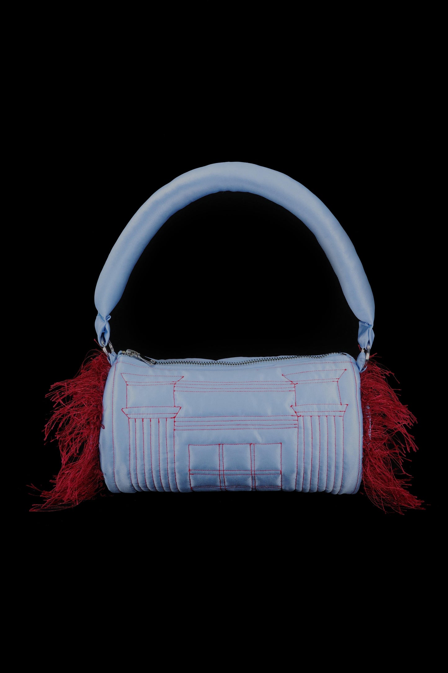 QUILTED COLUMN BAG BLUE / RED-Fior di Latte-APOC STORE