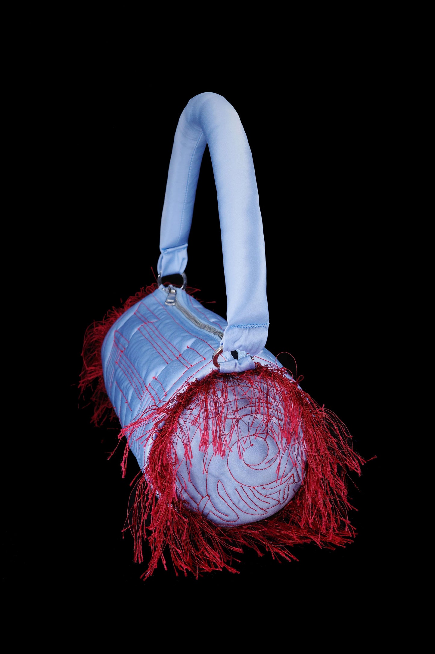 QUILTED COLUMN BAG BLUE / RED-Fior di Latte-APOC STORE