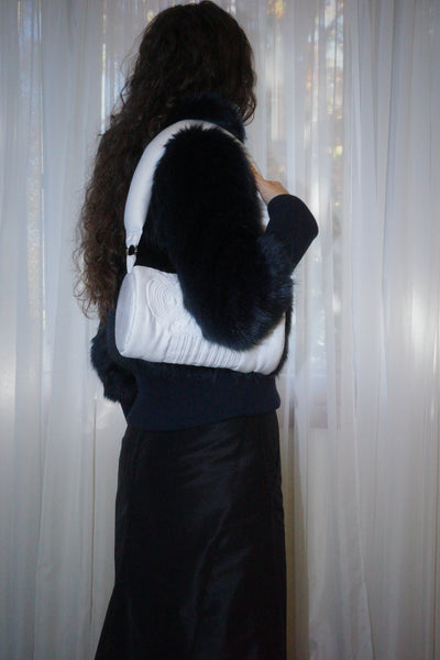 QUILTED COLUMN BAG WHITE-Fior di Latte-APOC STORE