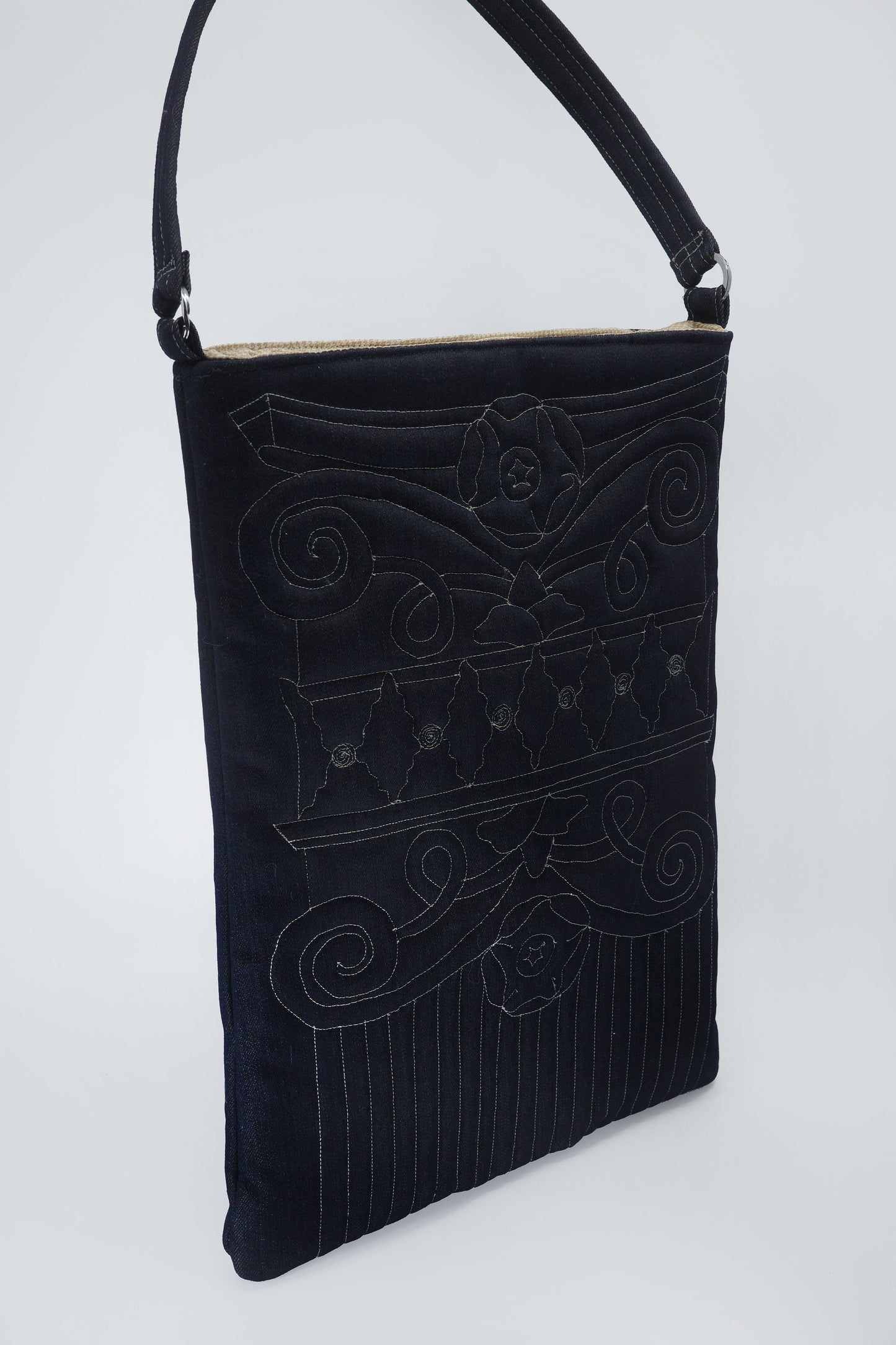QUILTED COLUMN TOTE LARGE-Fior di Latte-APOC STORE