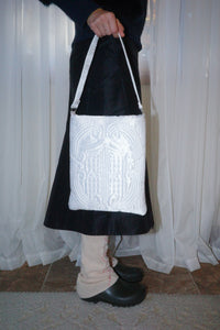 QUILTED DOOR TOTE WHITE-Fior di Latte-APOC STORE