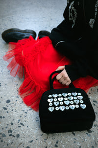 MOTHER-OF-PEARL COTTON VELVET HAND BAG-SAENGIN STUDIOS-APOC STORE