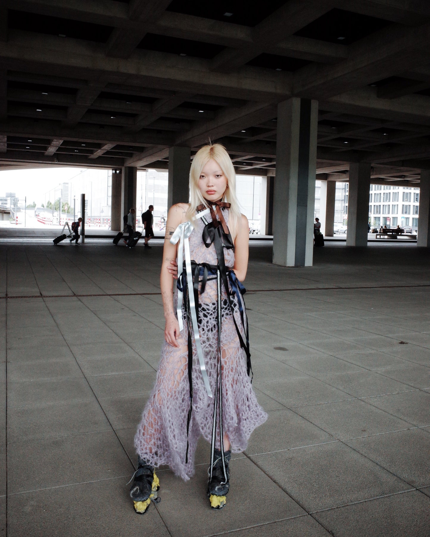 Lilac knit dress-Polyhedron-APOC STORE