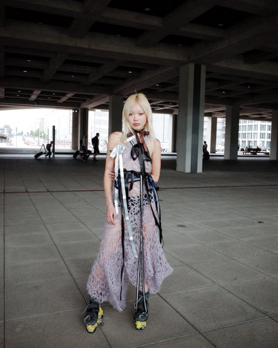 Lilac knit dress-Polyhedron-APOC STORE