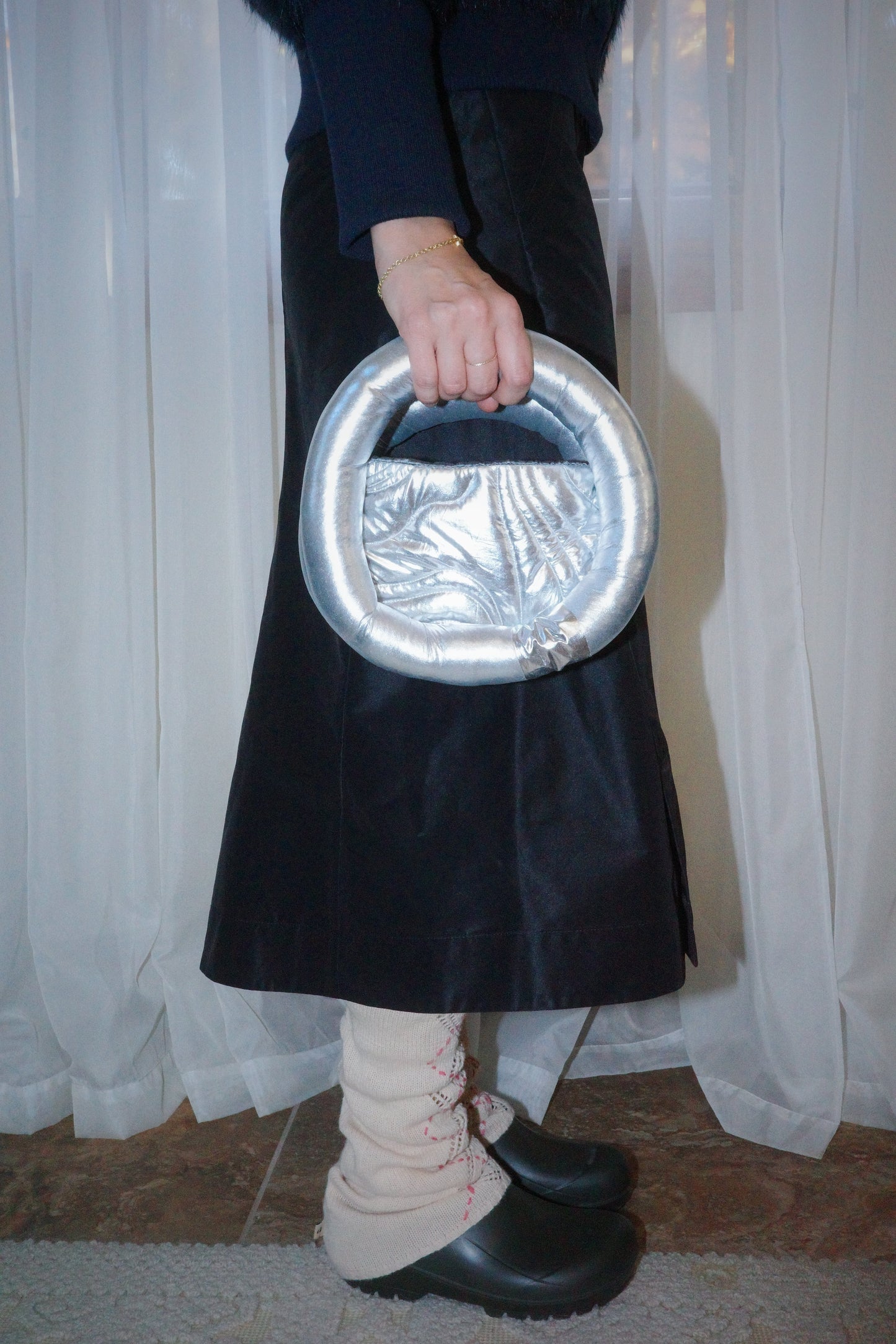 RIPPLE BAG SILVER-Fior di Latte-APOC STORE