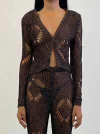Multi Coloured knit diamond cardigan-Raquel de Carvalho-APOC STORE