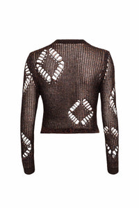 Multi Coloured knit diamond cardigan-Raquel de Carvalho-APOC STORE