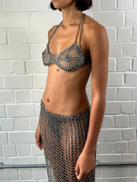 Handmade metallic open crochet bralette-Raquel de Carvalho-APOC STORE