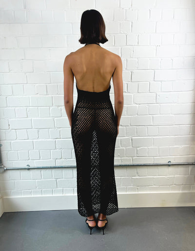 Handcrafted open crochet dress-Raquel de Carvalho-APOC STORE