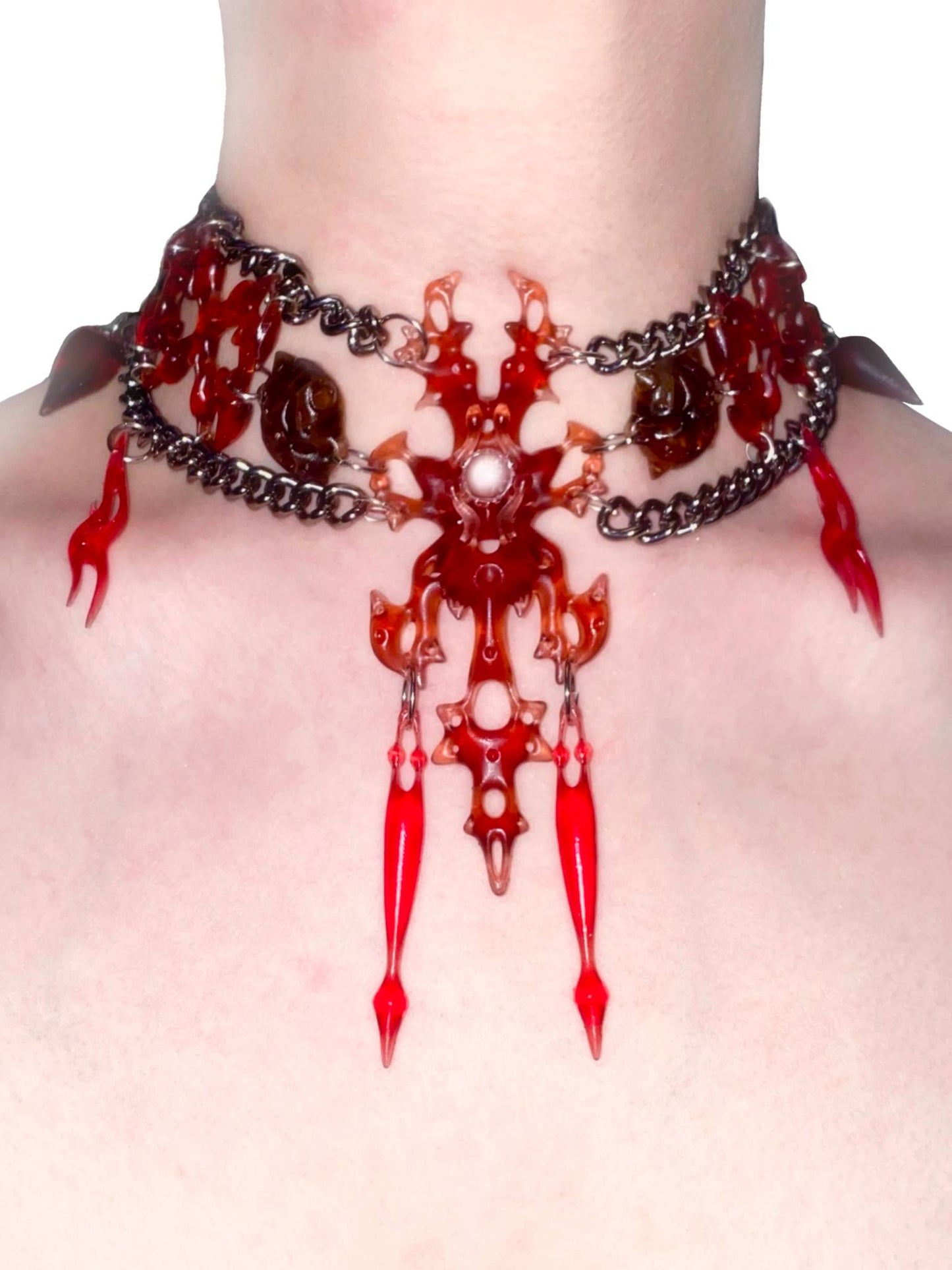 Red Hare Bone choker-886lab-APOC STORE