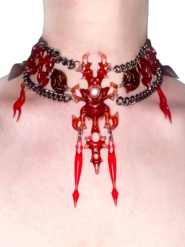 Red Hare Bone choker-886lab-APOC STORE
