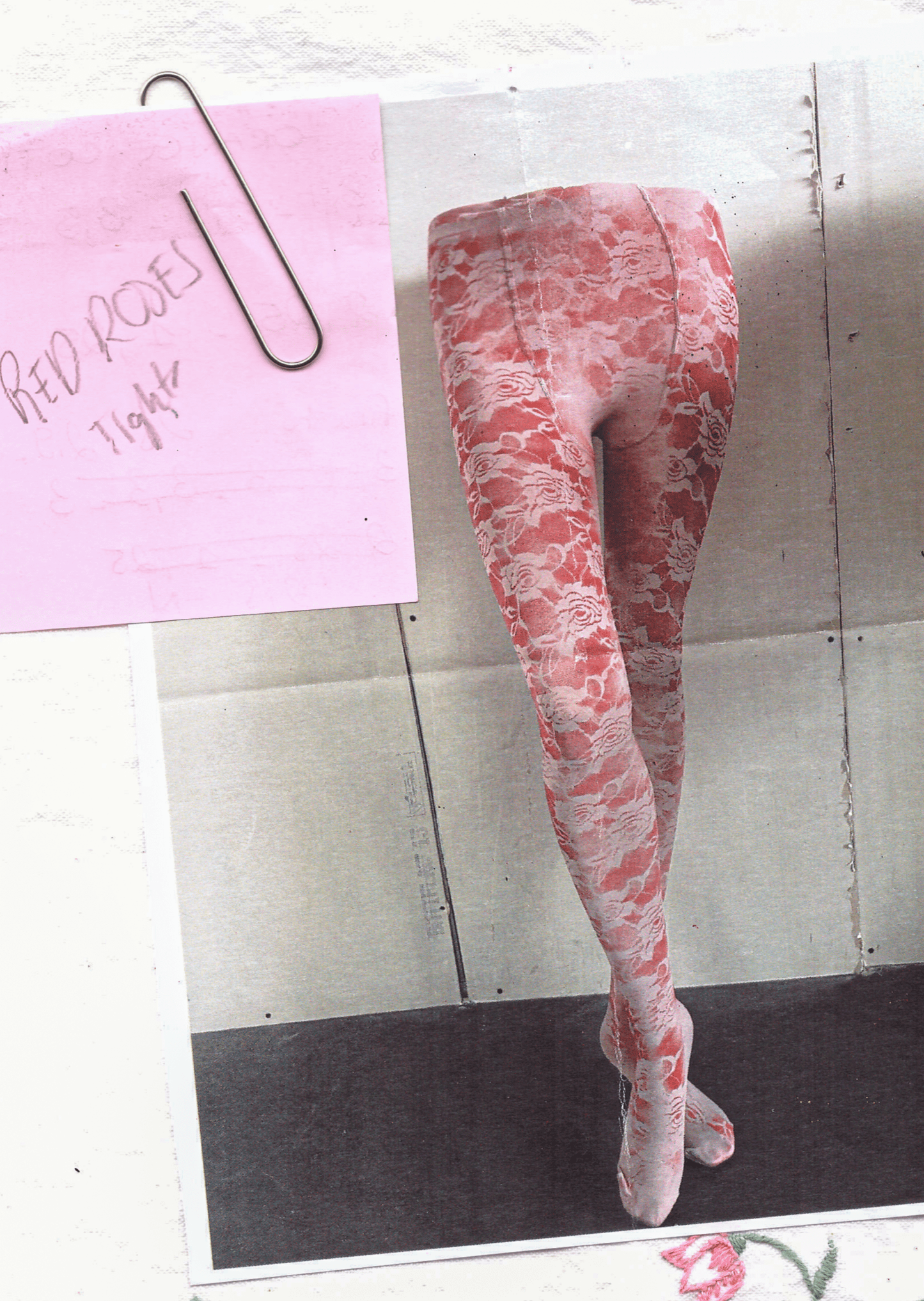 RED ROSES STOCKING TIGHTS-Kenza Iatrides-APOC STORE