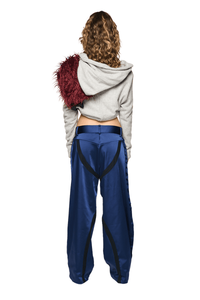 Satin Swirl Pant - Navy