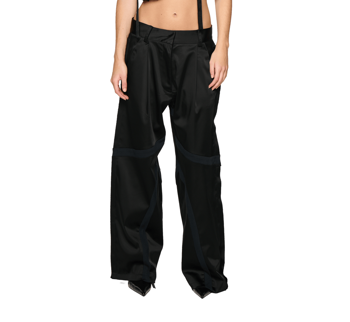 Satin Swirl Pant - Black