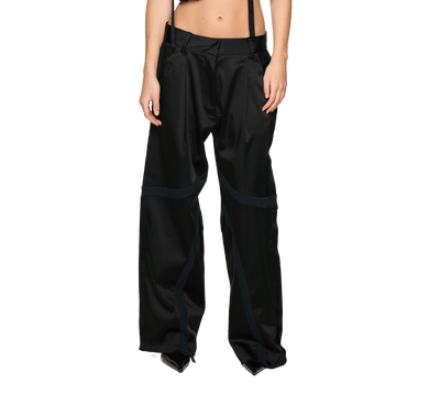 Satin Swirl Pant - Black
