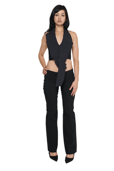 Tuxedo Halter Vest - Black