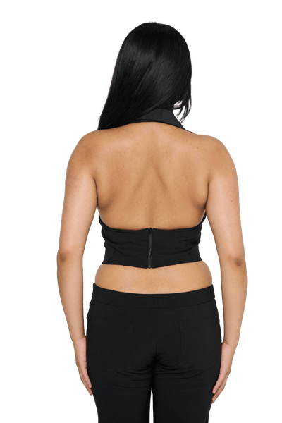 Tuxedo Halter Vest - Black