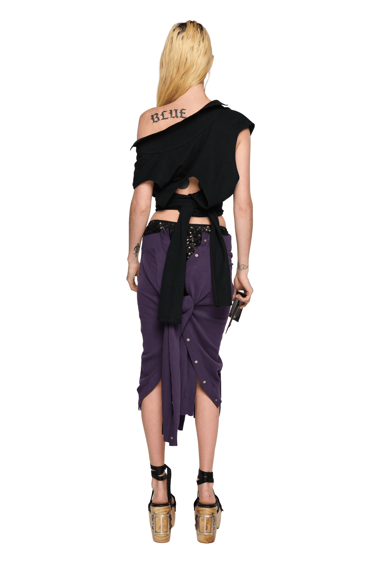 Twisted Knitted Skirt - Purple