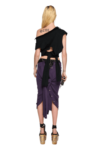 Twisted Knitted Skirt - Purple