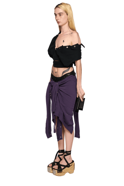 Twisted Knitted Skirt - Purple