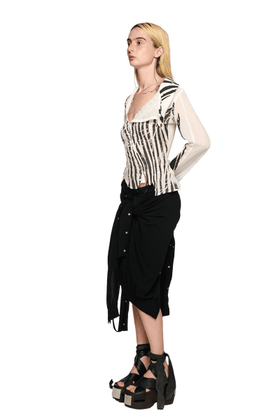 Twisted Knitted Skirt - Black