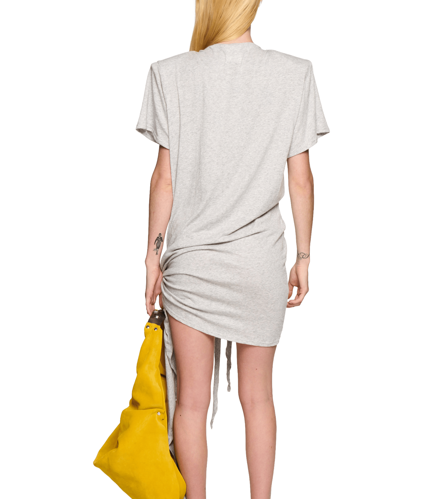 Scrunch T-Shirt Dress - Grey Marle-Karlaidlaw-APOC STORE