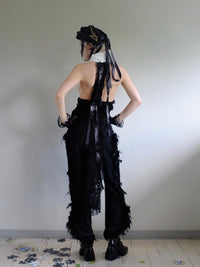 Raven feathers pants-Polyhedron-APOC STORE