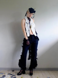 Raven feathers pants-Polyhedron-APOC STORE