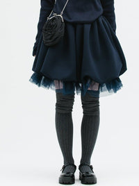 JERSEY BALLOON SHAH SKIRT NAVY-SAENGIN STUDIOS-APOC STORE
