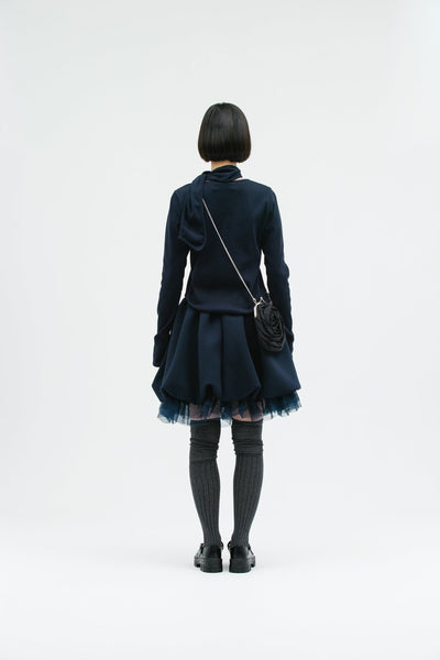 JERSEY BALLOON SHAH SKIRT NAVY-SAENGIN STUDIOS-APOC STORE